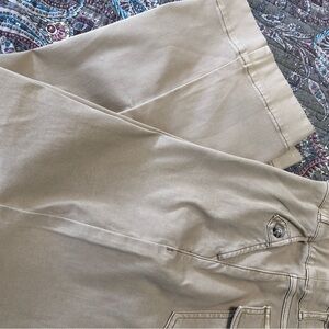 LN Spanx stretch twill tan wide cropped pants L